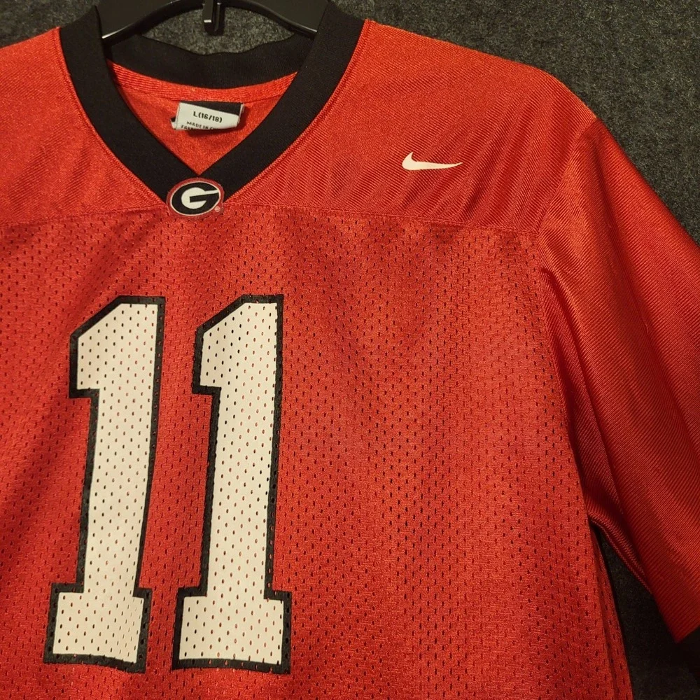 Georgia Bulldogs Nike Youth Jersey Red Black Football Number 11 Kids Large 16/18